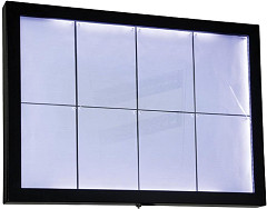  Securit Porte-menu mural à LED blanches en acier noir 8xA4 