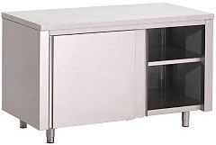 Gastro M Table armoire inox avec portes coulissantes 1200 x 700 x 850mm 