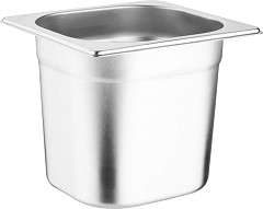  Vogue Ensemble inox 6 GN 1/6 avec couvercles (2 entretoises 325 x 25mm) 