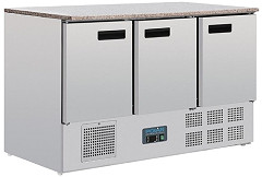  Polar Table r&eacute;frig&eacute;r&eacute;e positive plan de travail en marbre S&eacute;rie G 3 portes 368L 