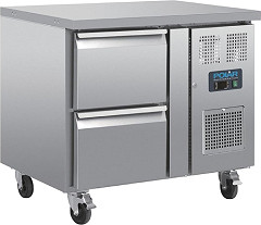  Polar Table réfrigérée GN 1/1 ventilée 2 tiroirs Série U 