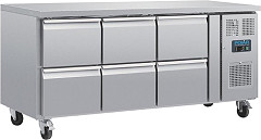  Polar Table réfrigérée GN 1/1 ventilée 6 tiroirs Série U 
