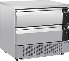  Polar Soubassement double r&eacute;frig&eacute;ration 2 tiroirs S&eacute;rie U 4x GN 1/1 
