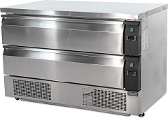  Polar Soubassement double r&eacute;frig&eacute;ration 2 tiroirs S&eacute;rie U 6x GN 1/1 