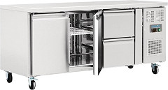  Polar Table réfrigérée 2 portes 2 tiroirs 417L Série U 