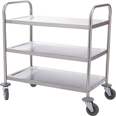  Vogue Chariot de d&eacute;barrassage inox 3 niveaux petite taille Vogue 