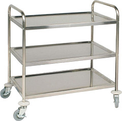  Vogue Chariot de d&eacute;barrassage en acier inoxydable 3 niveaux 