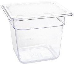  Vogue Bac Gastronorme en polycarbonate transparent un sixi&egrave;me 150mm Vogue 