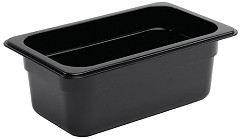  Vogue Bac Gastronorme en polycarbonate noir un quart 100mm Vogue 