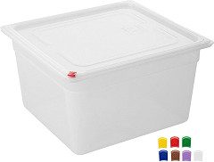  Hygiplas Bacs PP Click GN 2/3 avec couvercles et 7 clips de couleur 200mm 16,1L (lot de 4) 