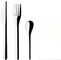 Comas Sets de couverts jetables l&eacute;gers en inox (lot de 50) 