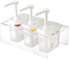  Araven Lot de 3 distributeurs de sauce GN 1/9 transparents 1,5L 