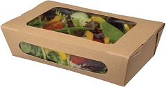  Colpac Barquettes à salade kraft recyclables avec fenêtre 1000ml (lot de 200) 