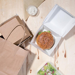  Fiesta Grandes bo&icirc;tes hamburger compostables kraft Green 112mm (lot de 150) 