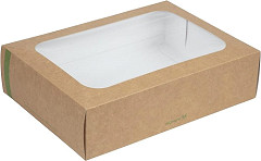  Vegware Bo&icirc;tes compostables standards avec plateau et couvercle &agrave; fen&ecirc;tre (Lot de 50) 