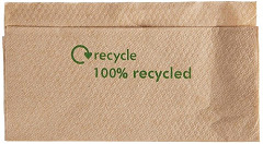  Gastronoble Serviettes 1 pli en papier recycl&eacute; 320x 300mm avec distributeur 