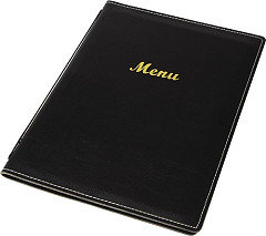  Olympia Prot&egrave;ge-menus en simili cuir A5 noir 
