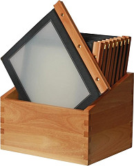  Securit Prot&egrave;ge-menus cadre en bois A4 noir 