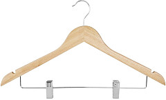  Bolero Cintres en bois avec pinces pantalon (lot de 10) 