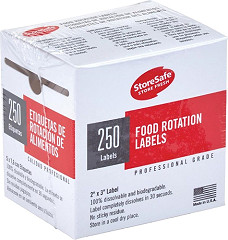  Cambro Etiquettes de rotation des aliments biodégradables Storesafe 6 rouleaux de 250 