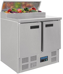  Polar Comptoir de pr&eacute;paration r&eacute;frig&eacute;r&eacute; pizzas salades 254L S&eacute;rie G 