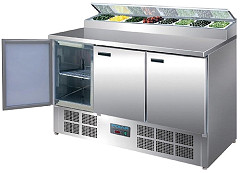  Polar Comptoir de préparation réfrigéré pizzas et salades Série G 390L 