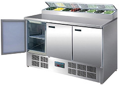  Polar Comptoir de pr&eacute;paration r&eacute;frig&eacute;r&eacute; pizzas et salades S&eacute;rie G 390L 