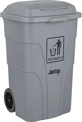  Jantex Poubelle &agrave; roulettes  avec p&eacute;dale 120L grise 