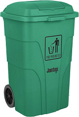  Jantex Poubelle &agrave; roulettes  avec p&eacute;dale 120L verte 