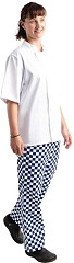  Whites Pantalon de cuisine Easyfit à carreaux blanc et bleu S 