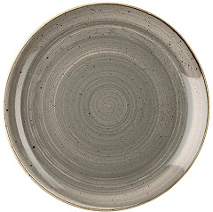  Churchill Assiettes rondes Stonecast Peppercorn Grey 217mm (Lot de 12) 