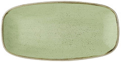  Churchill Assiettes oblongues Stonecast Sage Green 298mm (Lot de 12) 