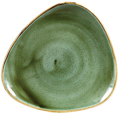  Churchill Assiettes triangulaires Stonecast Samphire Green 229mm (Lot de 12) 