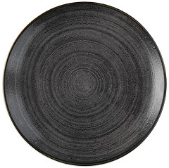  Churchill Assiettes rondes Stonecast Raw Evolve Black 217mm (Lot de 12) 