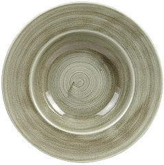  Churchill Bols bord large Stonecast Patina Antique Wide Green 280mm (Lot de 12) 