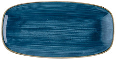  Churchill Assiettes oblongues Stonecast Java Blue 350mm x 187mm (Lot de 6) 