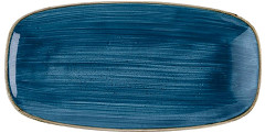  Churchill Assiettes oblongues Stonecast Java Blue 288 x 152mm (Lot de 12) 
