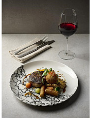  Churchill Assiettes coupe ronde Kintsugi Accents Quartz Black Evolve 182mm (Lot de 12) 