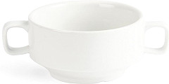  Olympia Bol &agrave; soupe avec anses blancs 115mm 