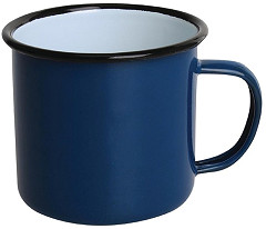  Olympia Mugs en acier émaillé bleu et noir 350ml 