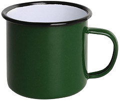  Olympia Mugs en acier émaillé vert et noir 350ml 