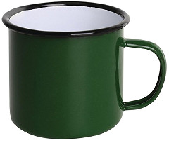  Olympia Mugs en acier &eacute;maill&eacute; vert et noir 350ml 