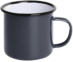  Olympia Mugs en acier émaillé gris et noir 350ml 