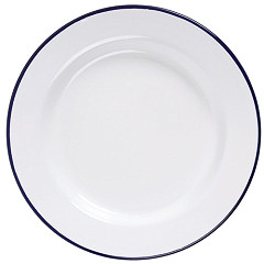  Olympia Assiette plate en acier &eacute;maill&eacute; 245mm lot de 6 