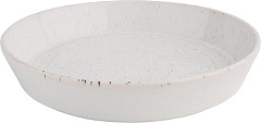  Olympia Bols plats ronds mouchet&eacute;s blancs Cavolo 220mm (lot de 4) 