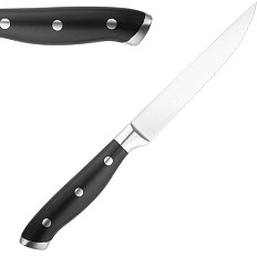  Olympia Couteaux &agrave; steak rivet&eacute;s Premium avec manches en ABS noir (lot de 6) 