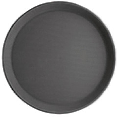  Kristallon Plateau antidérapant en plastique rond noir 280mm 