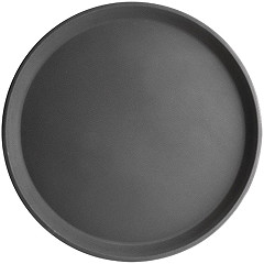  Kristallon Plateau antid&eacute;rapant en fibre de verre rond noir 356mm 