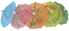  Fiesta Parasols en papier de diff&eacute;rentes couleurs 
