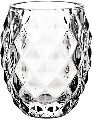  Olympia Photophore en verre transparent diamant 75mm 